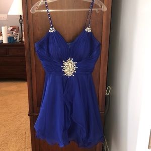 Cobalt blue Mac Duggal cocktail dress